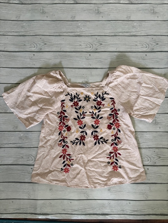 Polagram Tops - Polagram Cream Floral Embroidered  Blouse